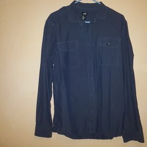 Navy Blue 100% cotton Button Down Shirt